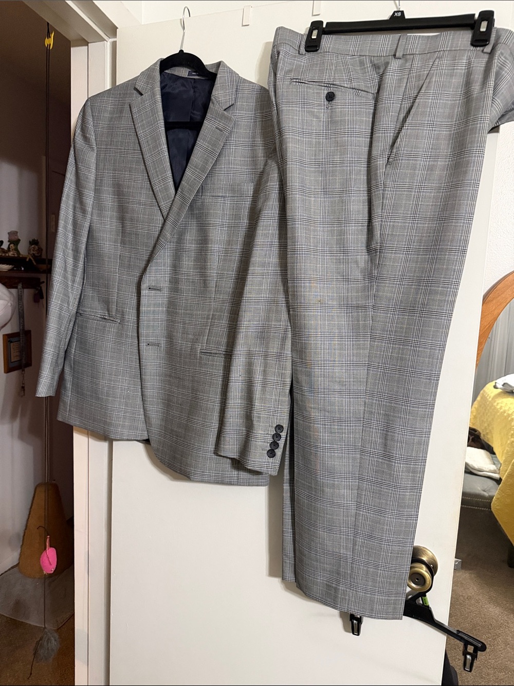 Stafford Gray Glen Plaid Suit Jacket and Trousers